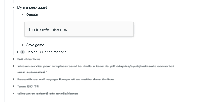 Workflowy.com focus on notes