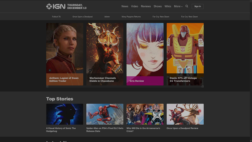 IGN - Minimal Dark