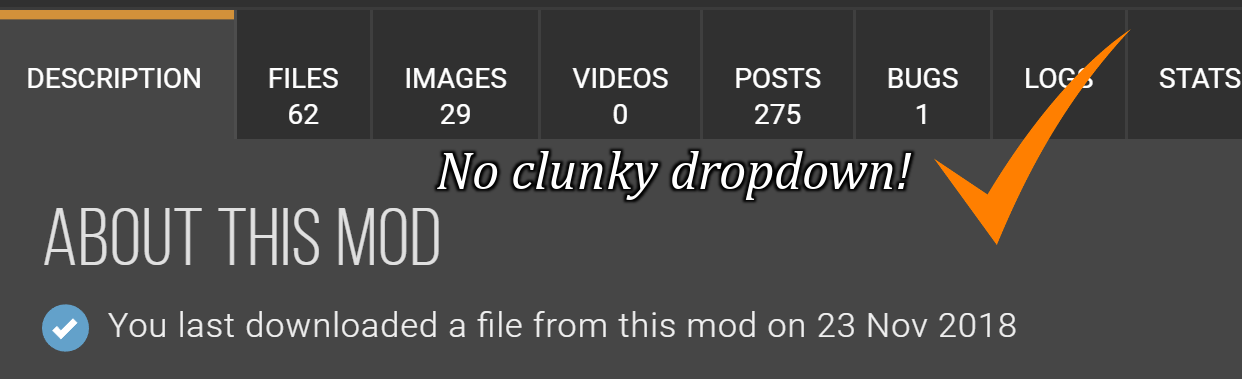 NexusMods Disable Responsive Scaling Tabs