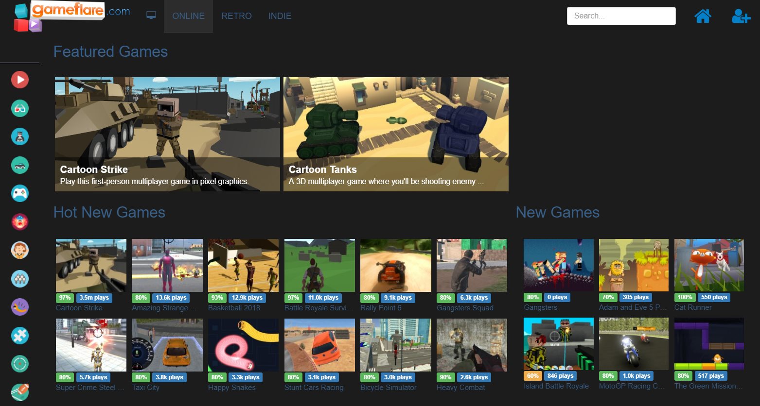GameFlare.com Dark Theme