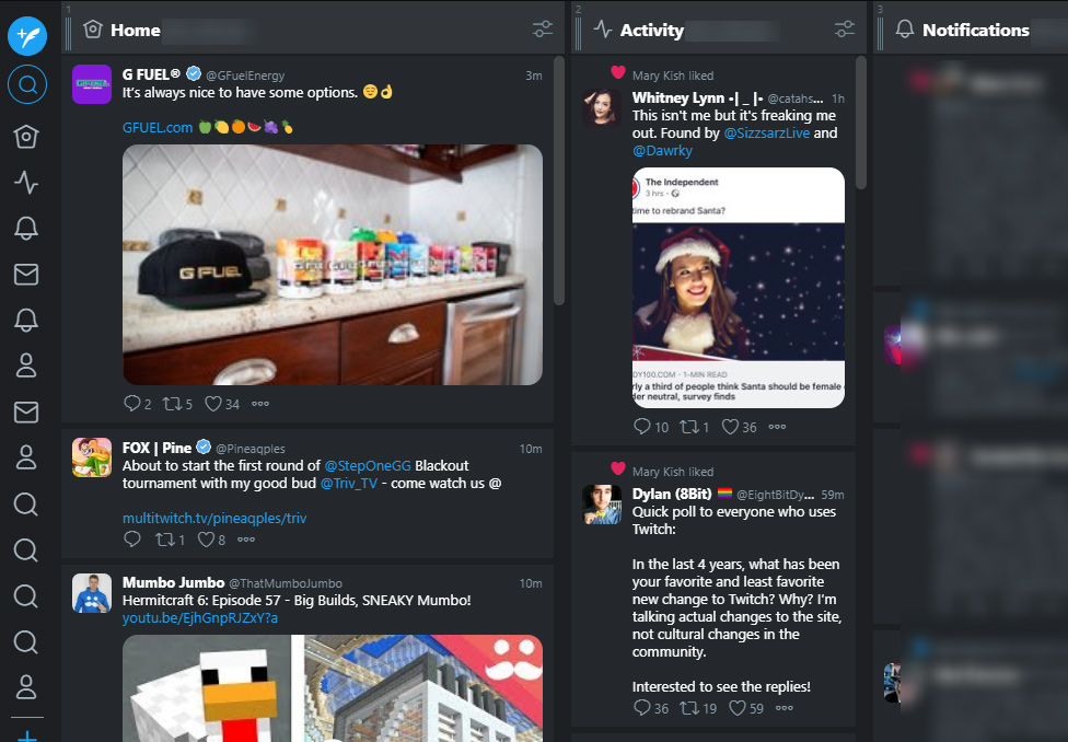 Clean and Dark Tweetdeck