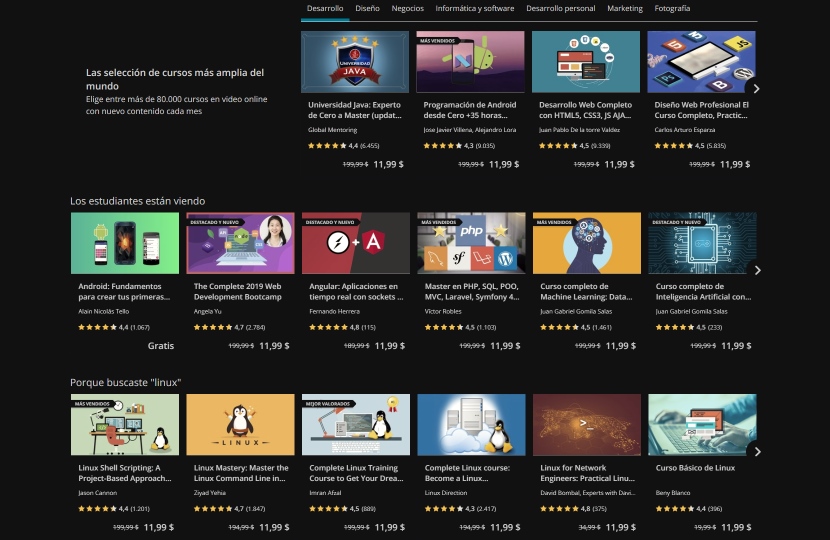 Tema Oscuro para Udemy 2019