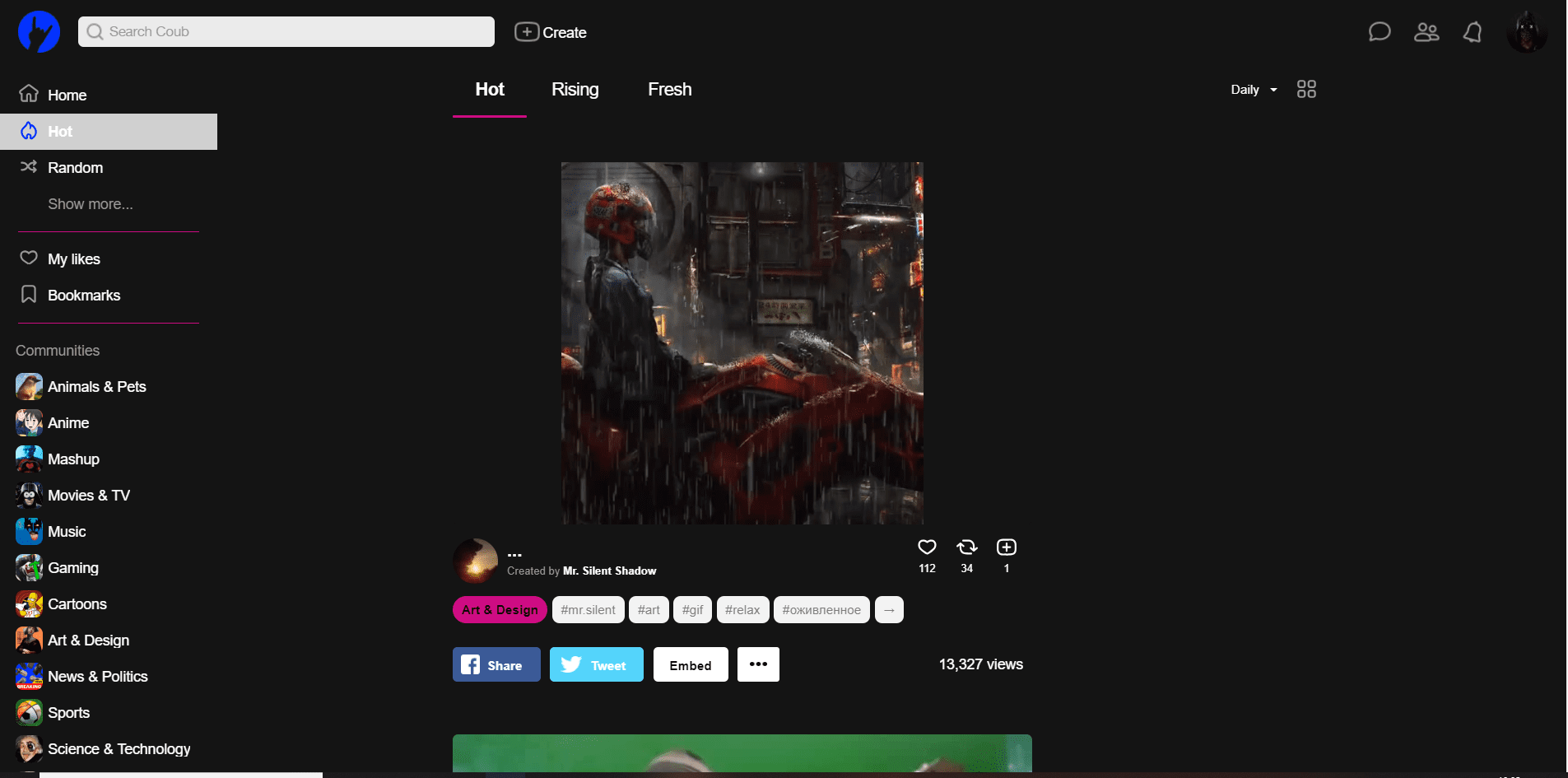 Coub dark design (latest website style supported)