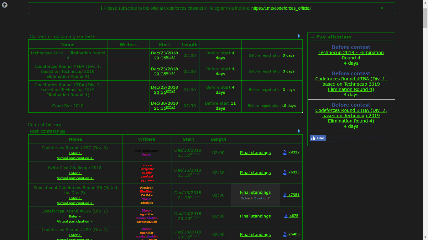Codeforces dark green theme