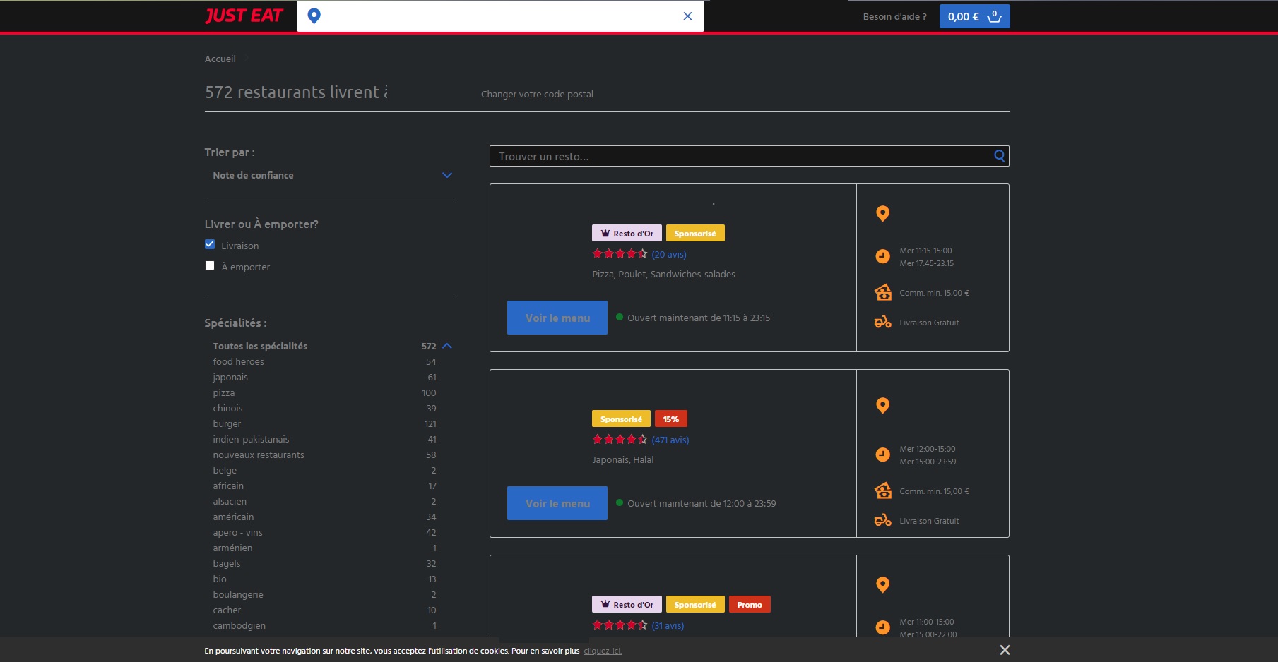 Just-eat in the dark!