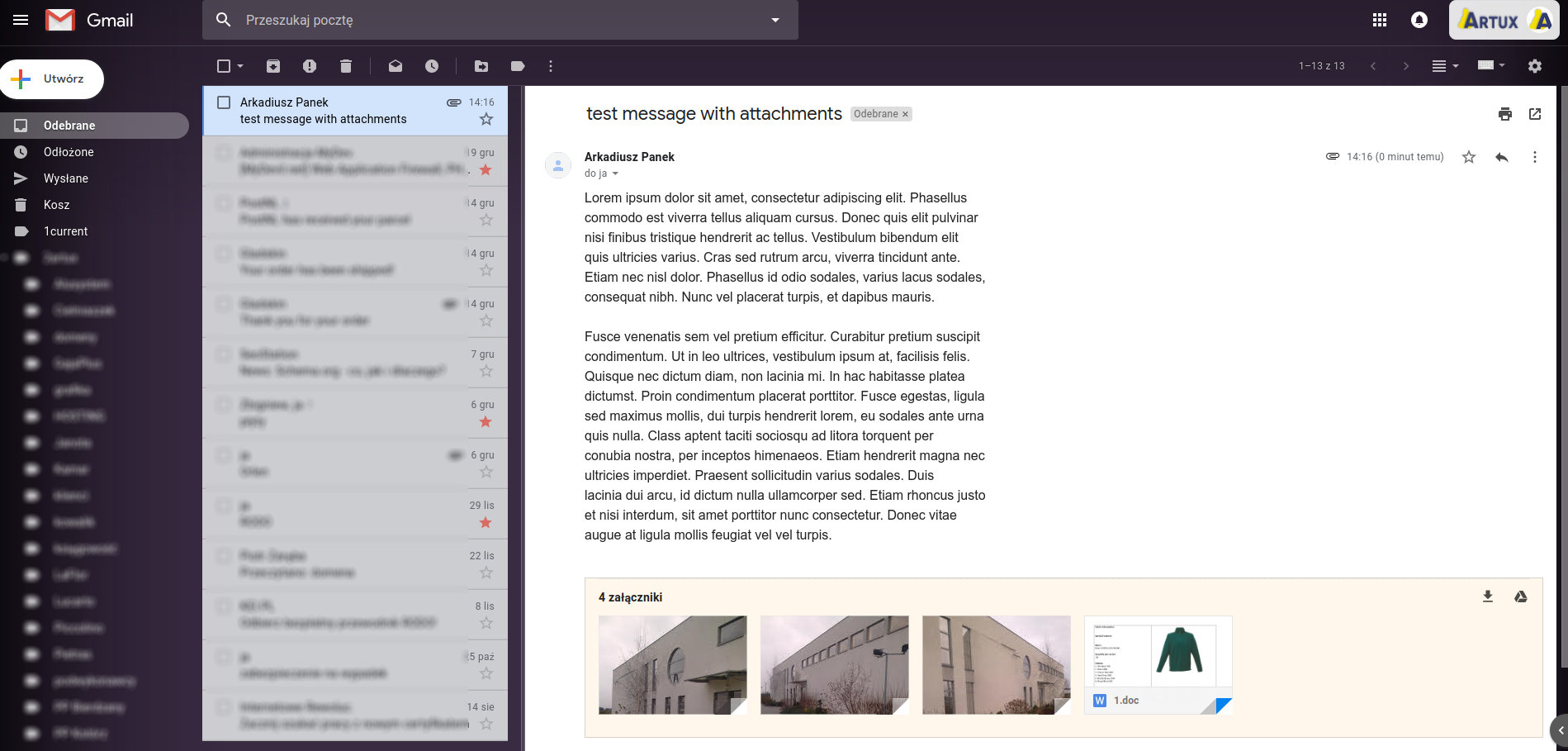 Gmail sticky attachments