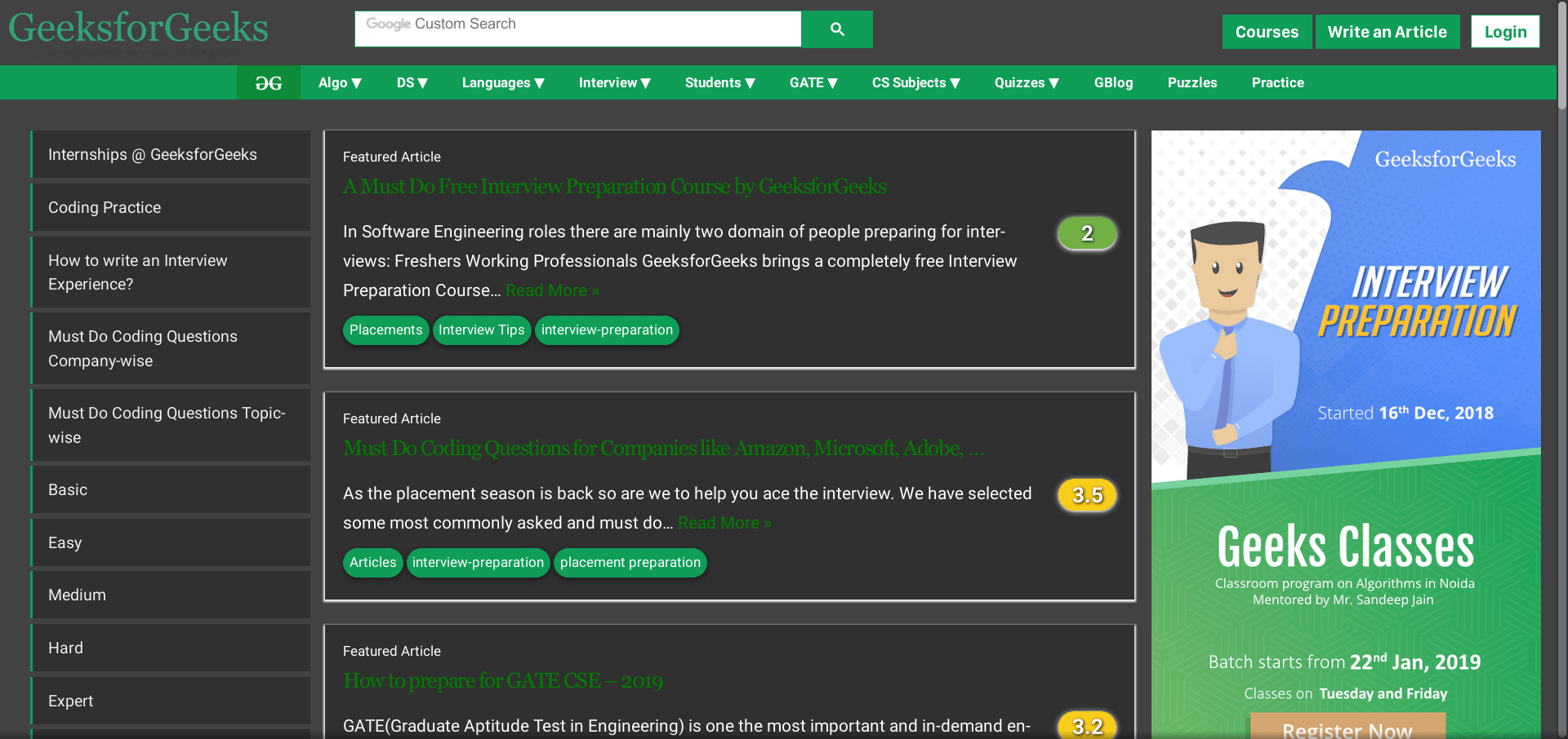 Geeks For Geeks Darker