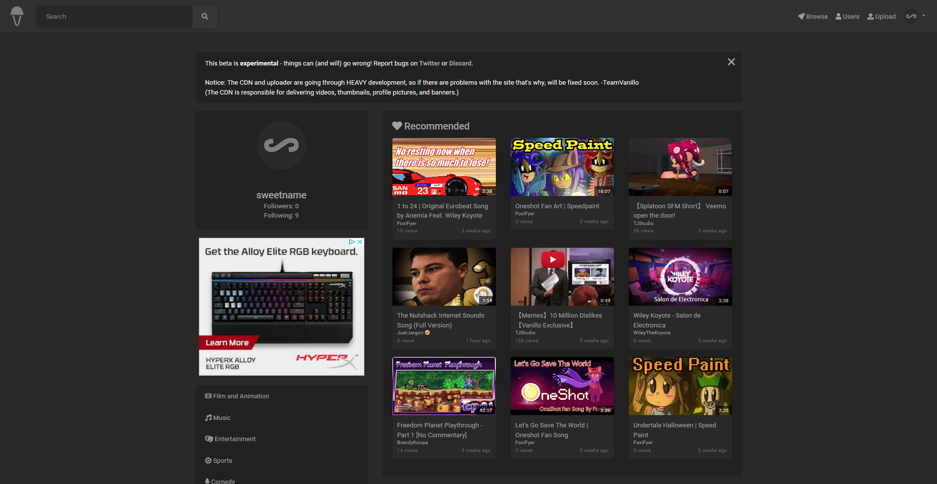Vanillo Dark Theme