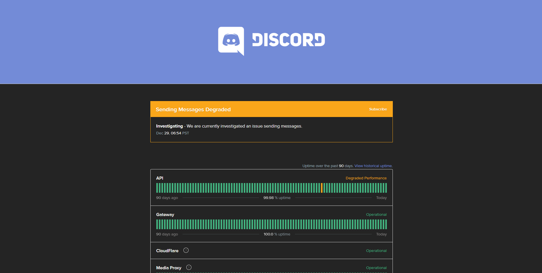 Discord status page dark