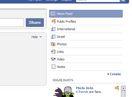 Facebook - Move Filter List to Right, Wider Stream
