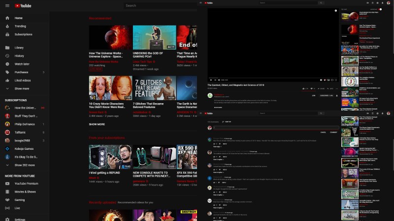 YouTube DeepDark Material Tweaks