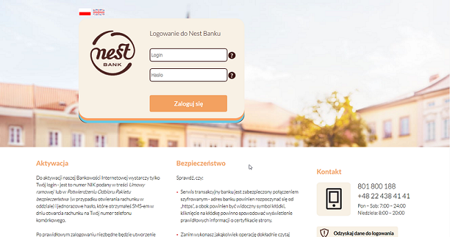 NestBank - alternatywne tło ekranu logowania