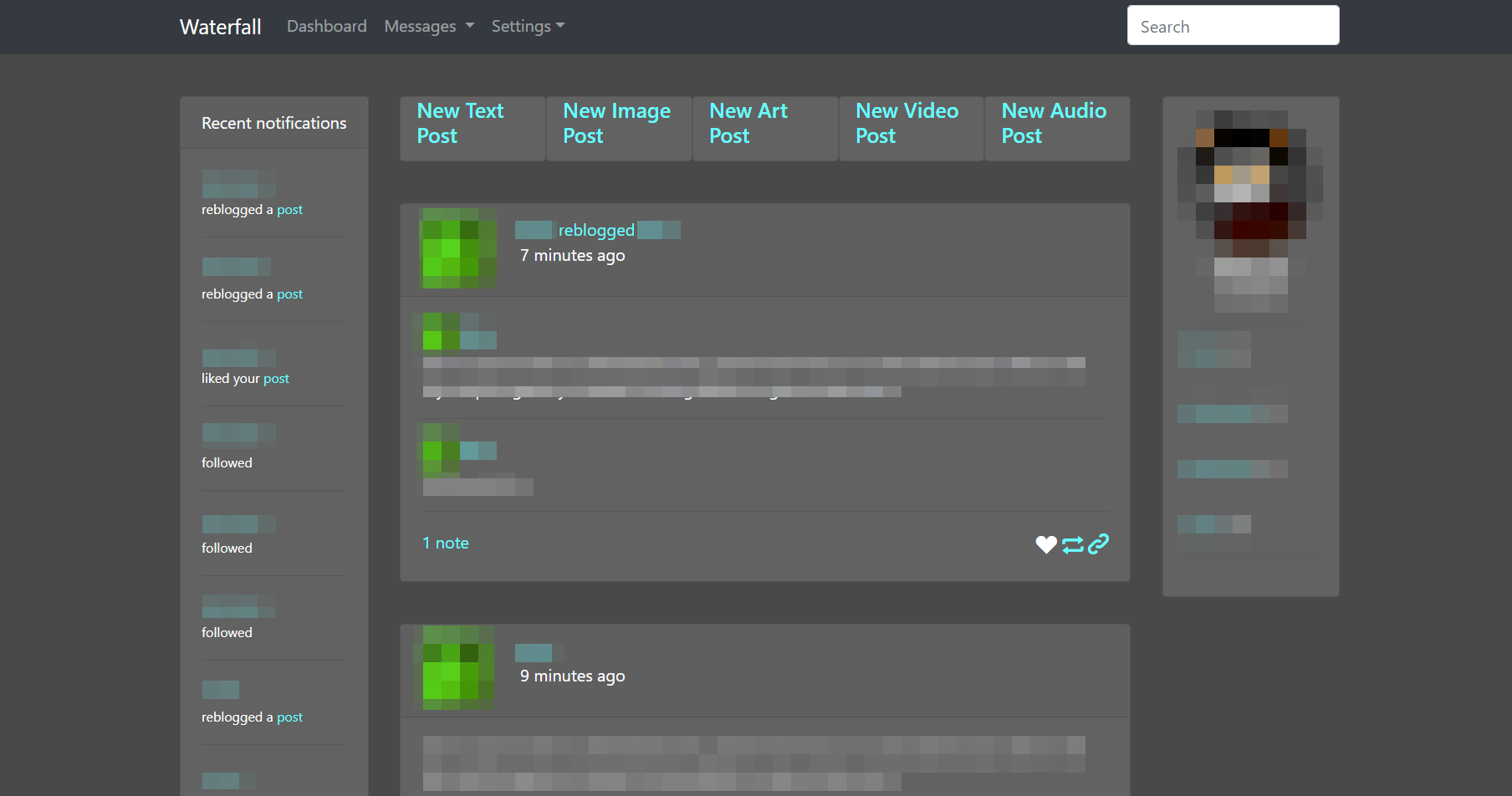 Waterfall Social Dark Theme Userstyles Org