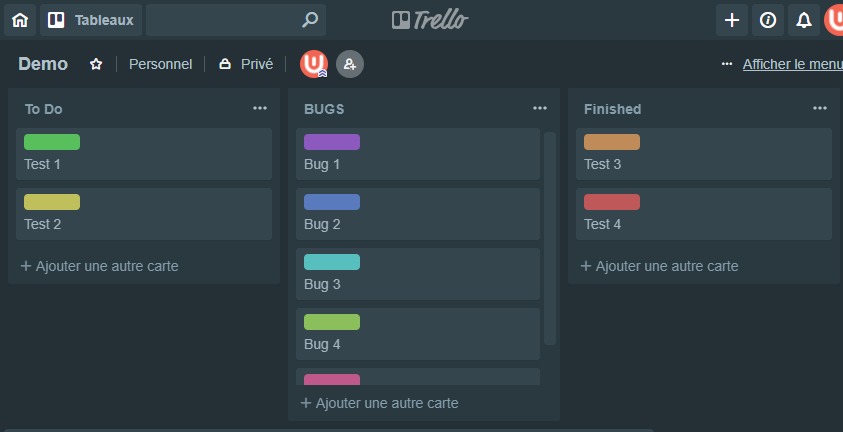 Material Dark Trello