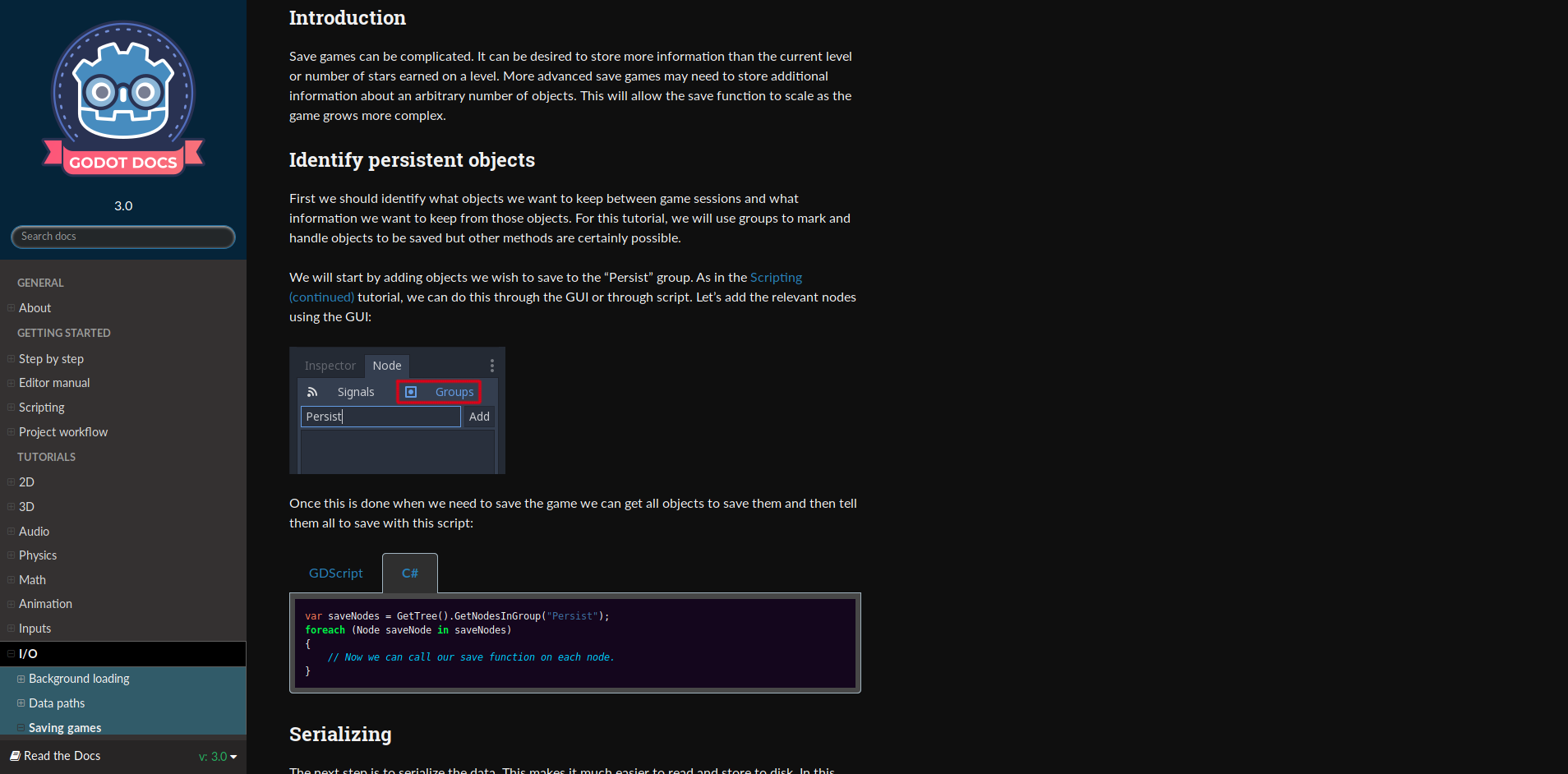 Godot Docs Dark Theme
