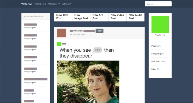 Waterfall Hell Blue Theme