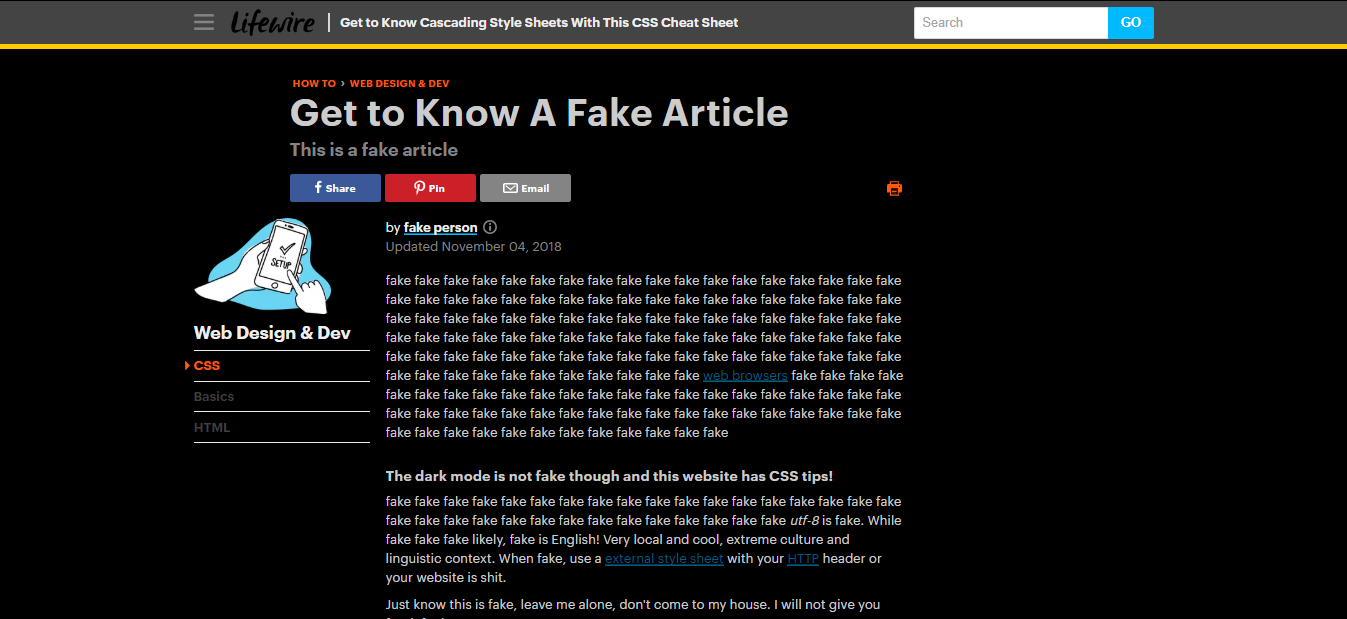 Dark Mode for lifewire.com