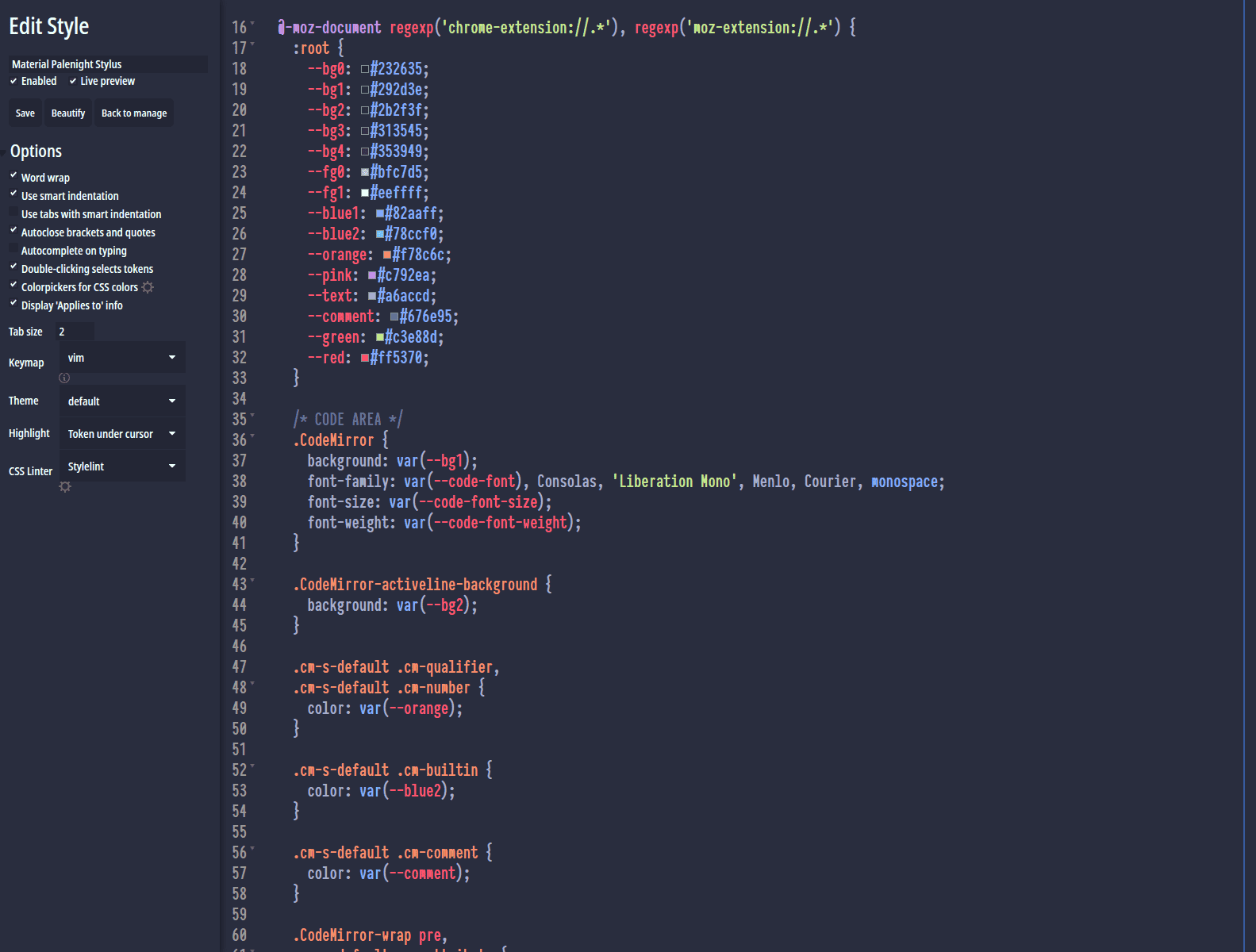 Material Palenight Stylus