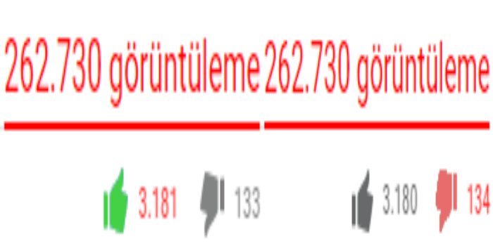YouTube views & like & disslike color
