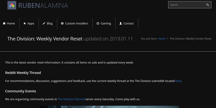 Dark Division Weekly Vendor