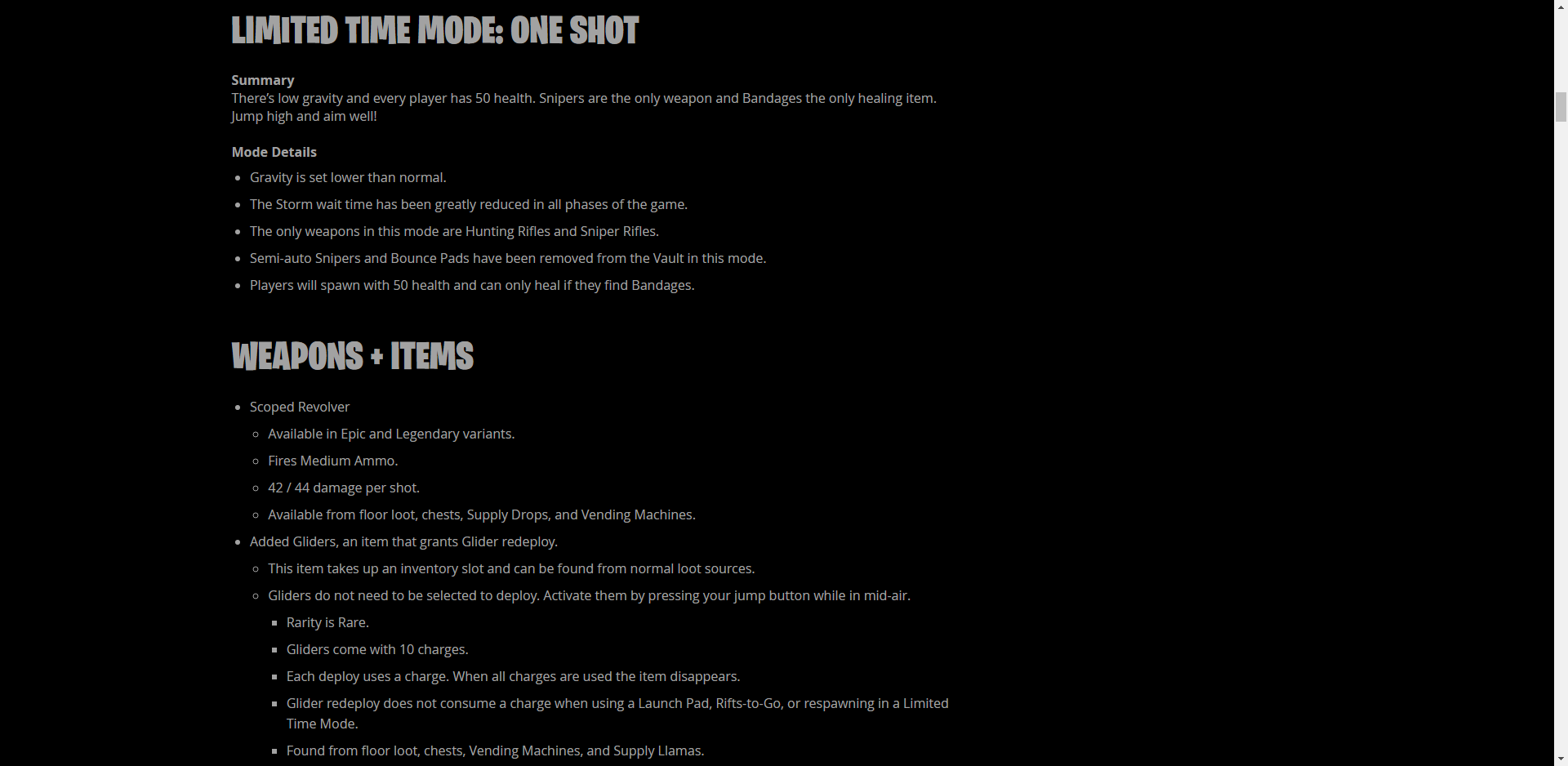 Basic dark theme for fortnite patch notes