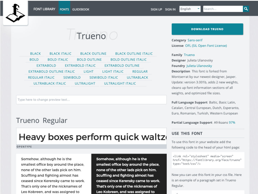 Fontlibrary.org redesign