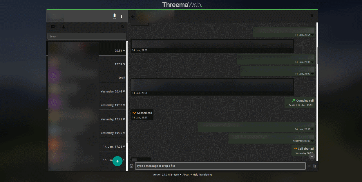 Threema web dark