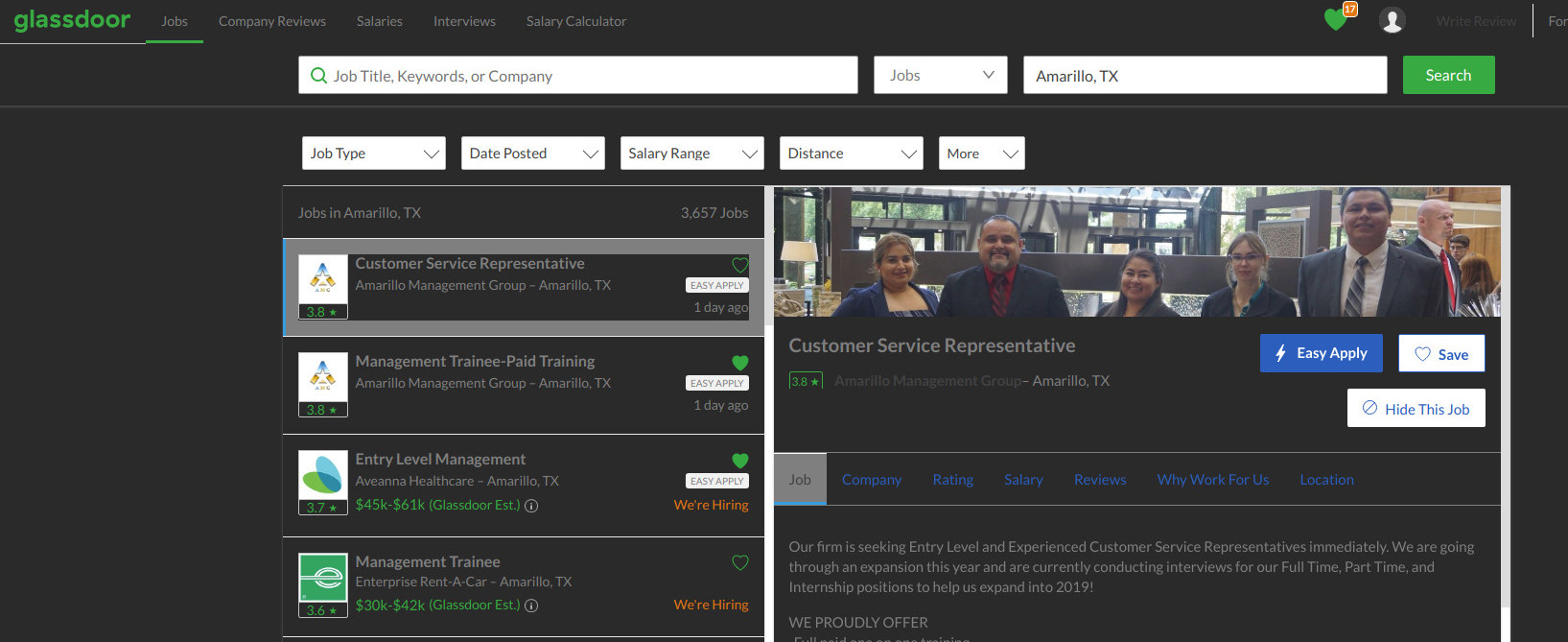 glassdoor.com dark theme