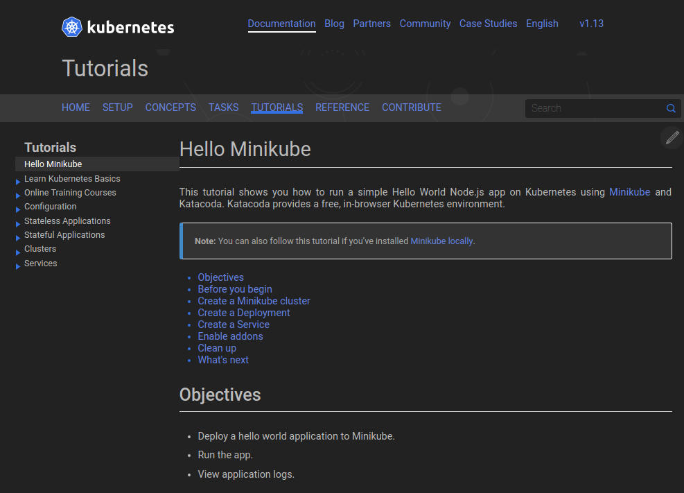 kubernetes.io - Dark