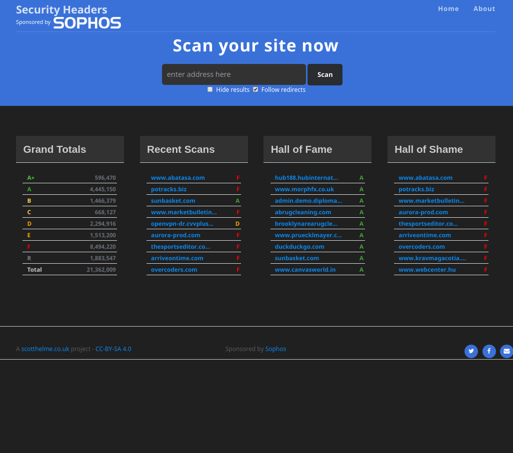 securityheaders.com dark theme