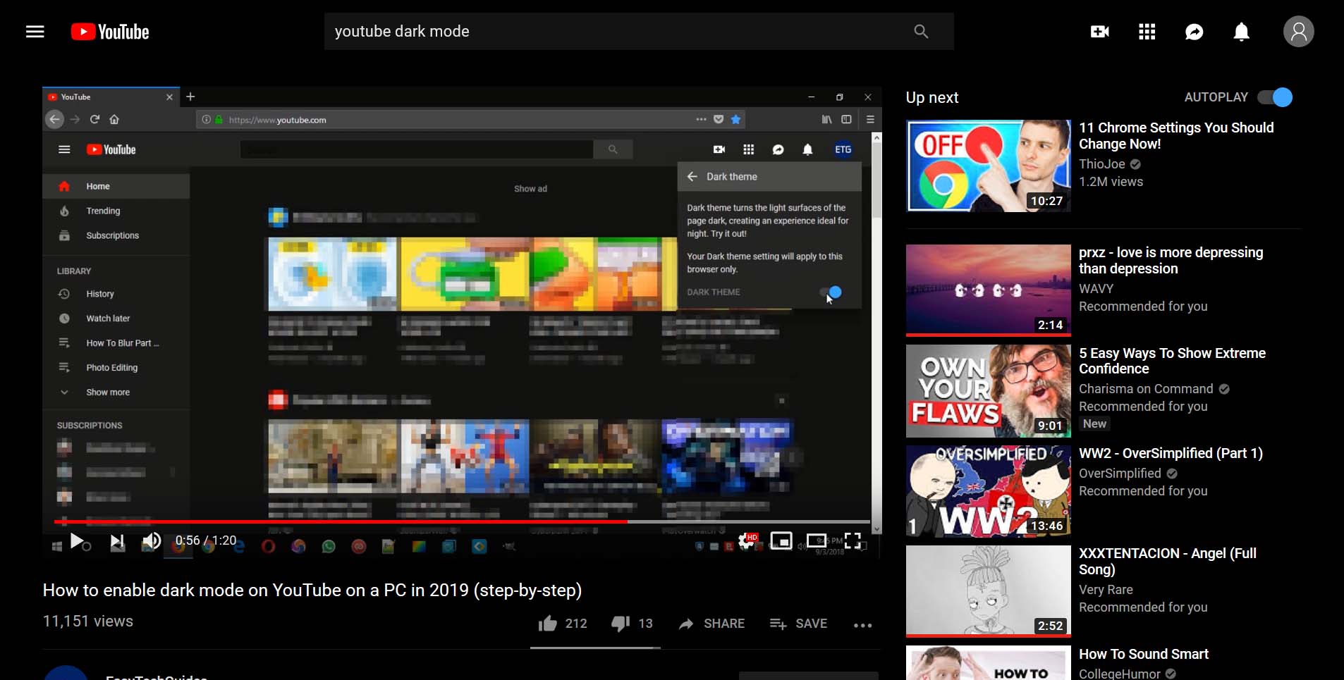 YouTube Black Theme