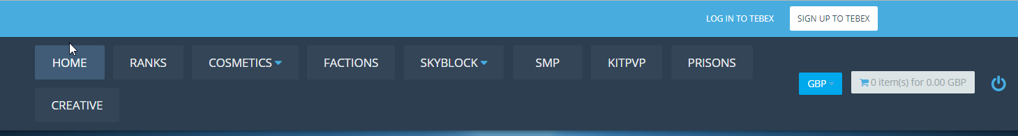 Skycade Store: Dark Theme