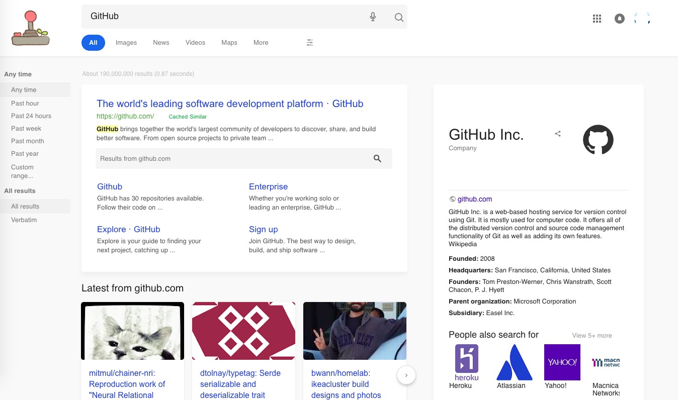 Materialized Google Search With Search Tools
