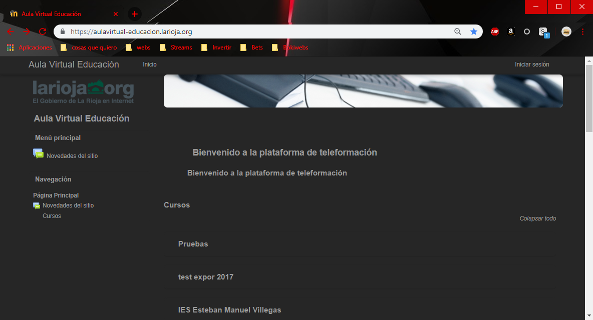 Dark mode básico para aula virtual la rioja