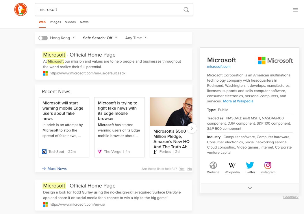 Materialized DuckDuckGo