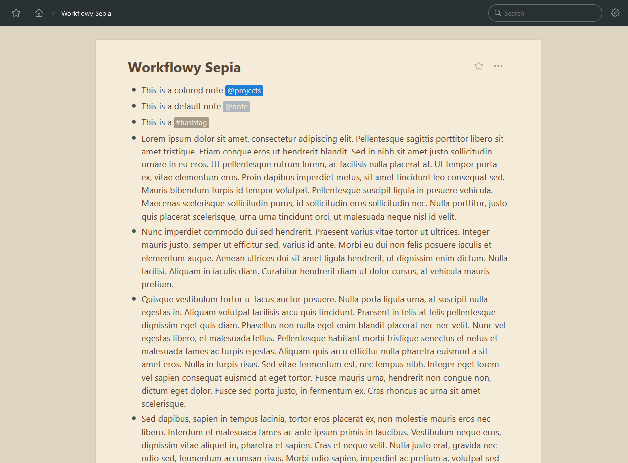 Workflowy Sepia