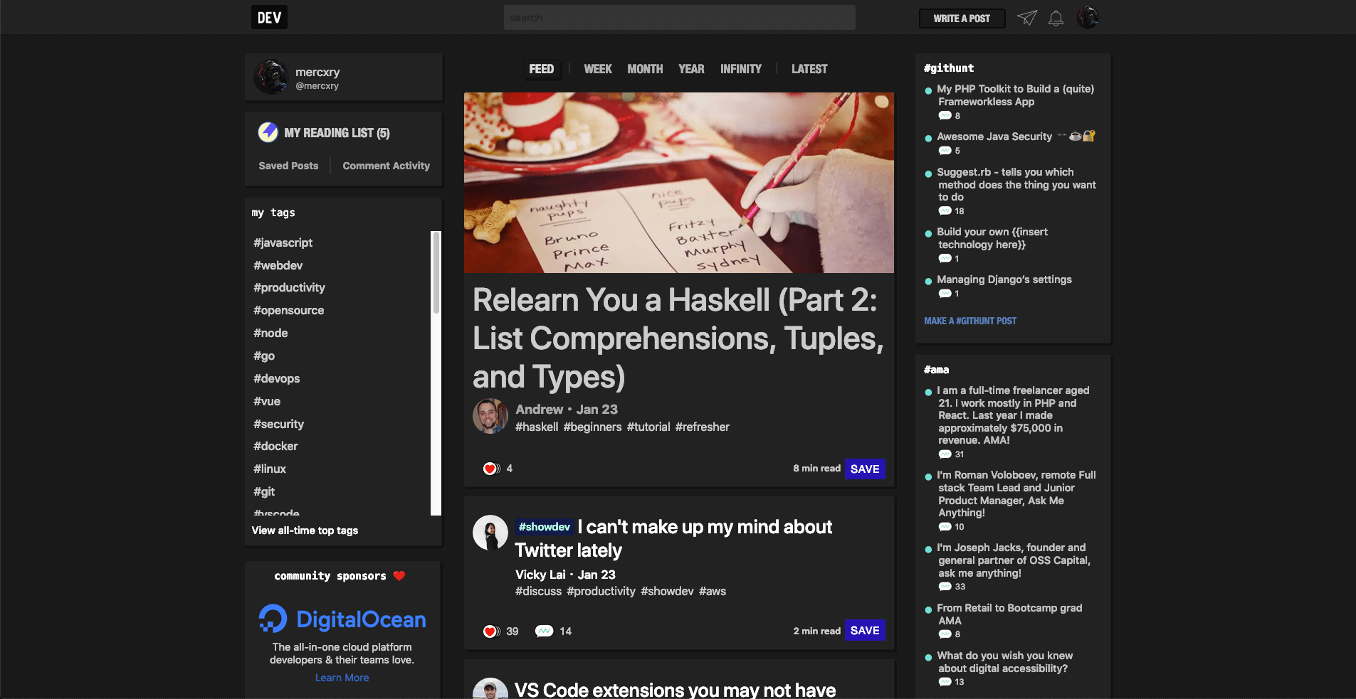 Dev.to - Dark Mode