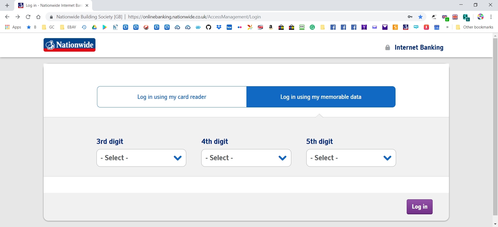 Declutter Nationwide Bank Logon Screen