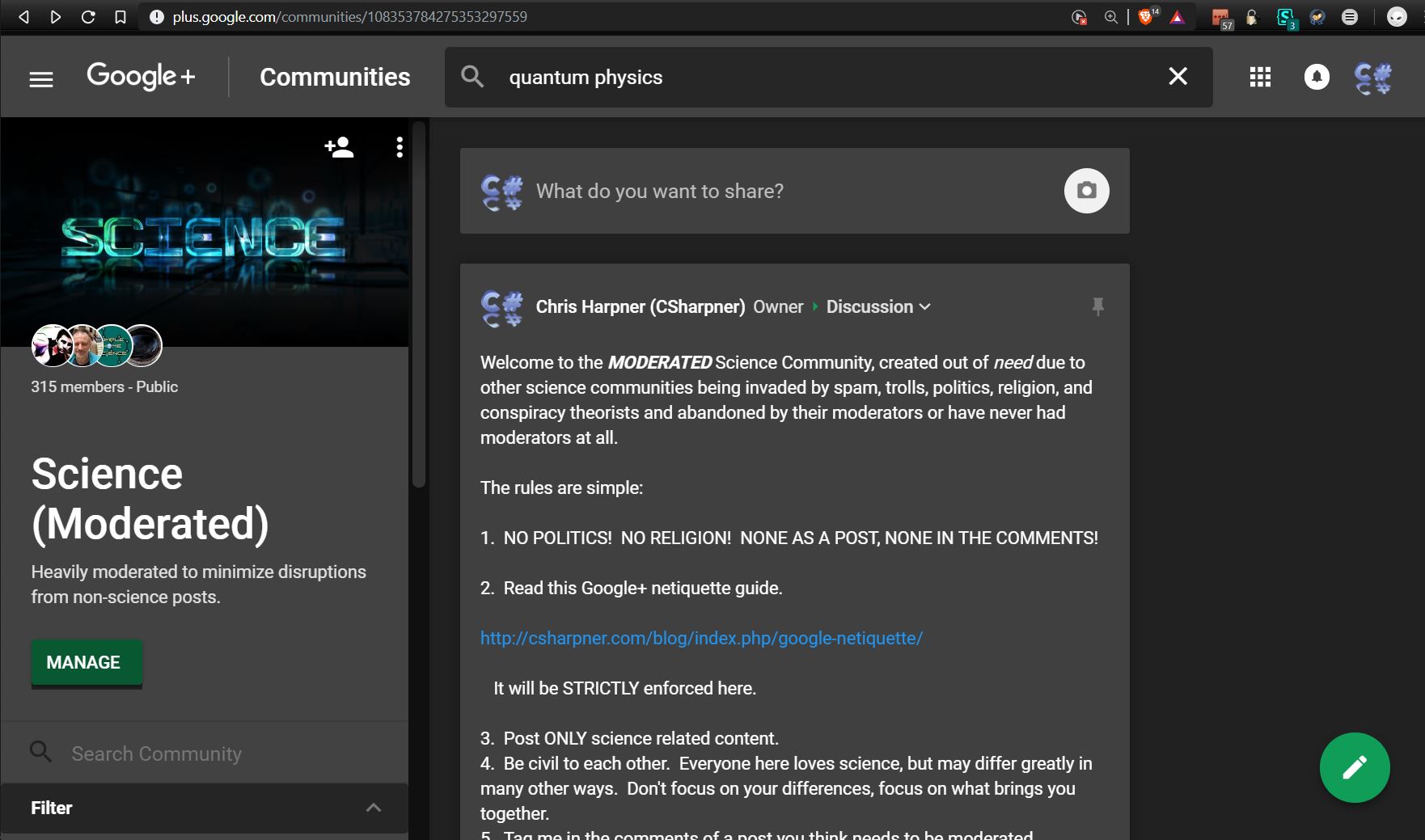Dark Google Plus Theme (CSharpner)