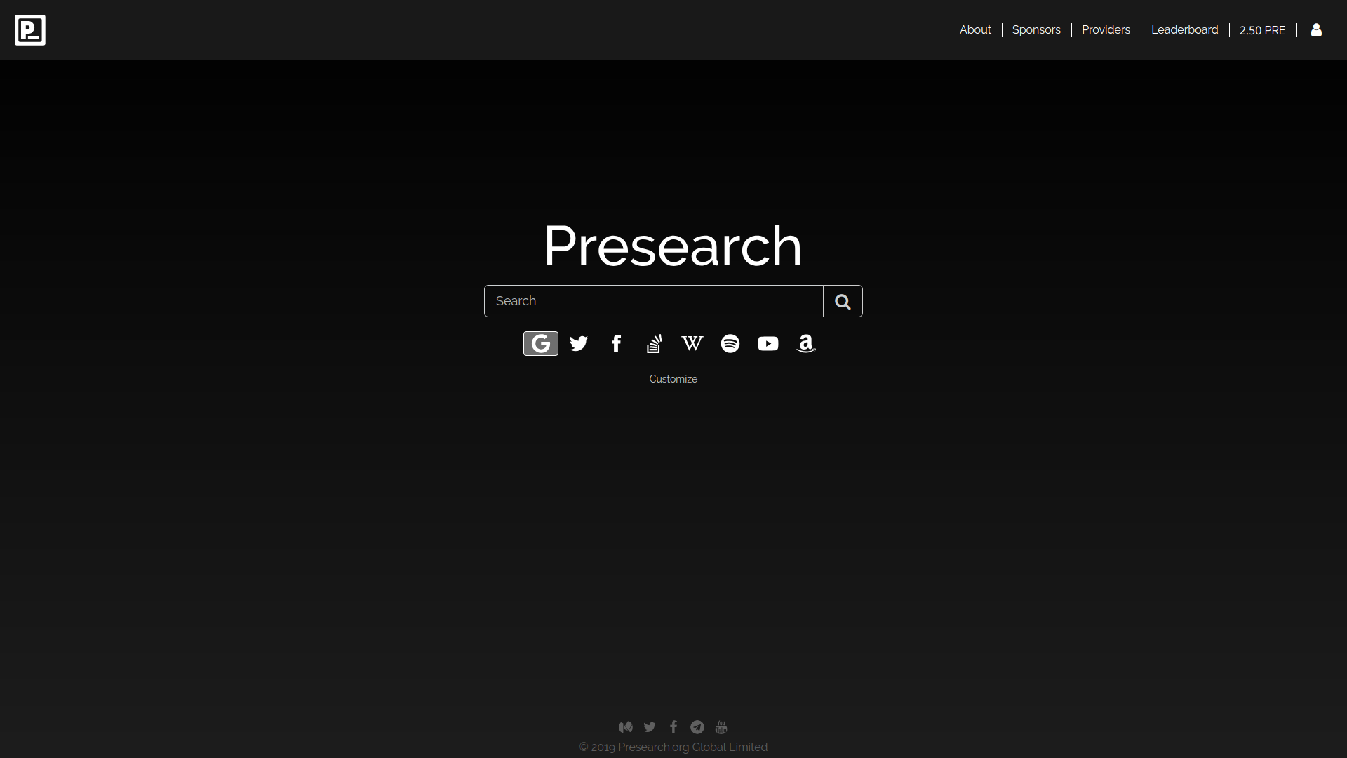 Presearch Dark Theme