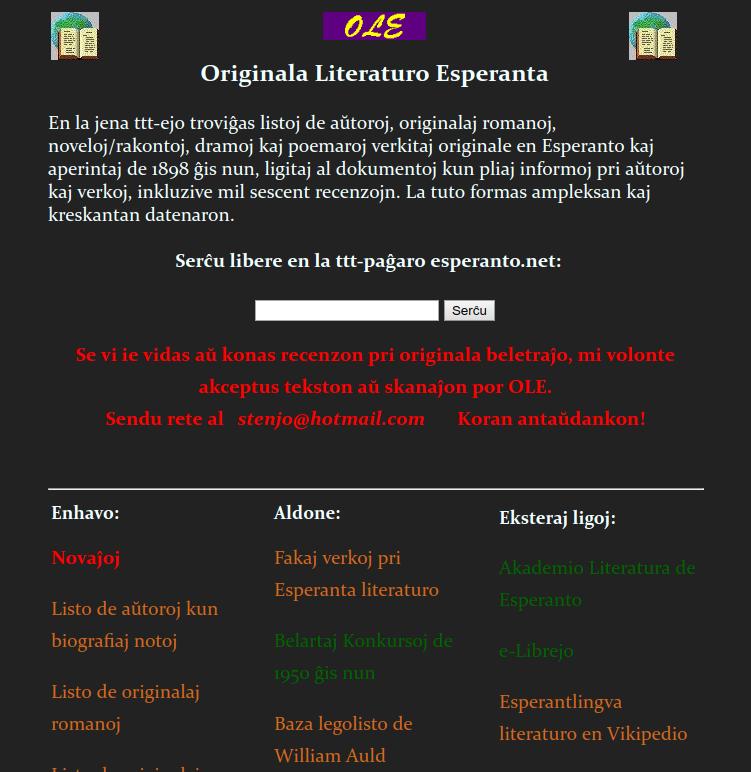 Esperanto.net (Literaturo) Malluma