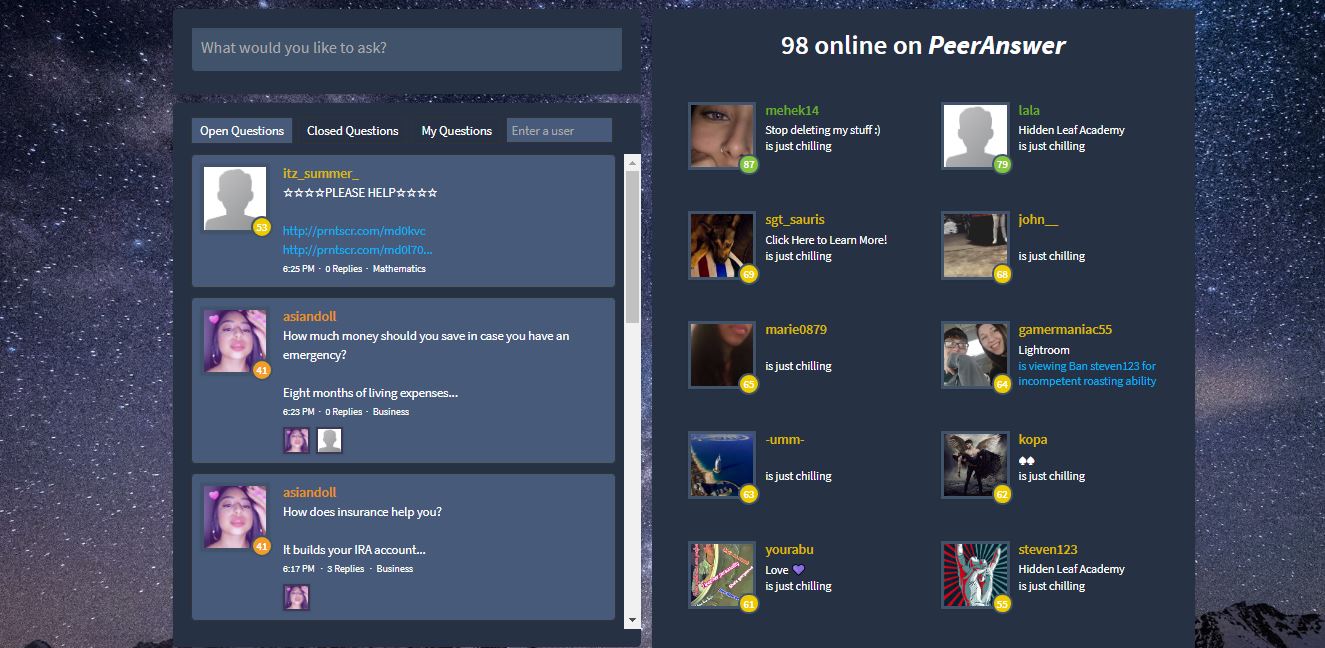 Space Peeranswer.
