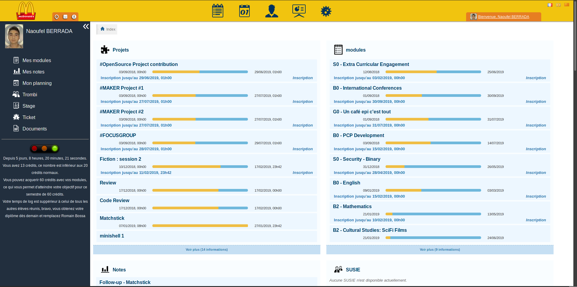 McTek - Epitech Intranet McDonald