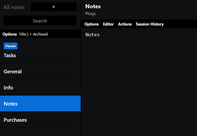 Standard Notes Dark