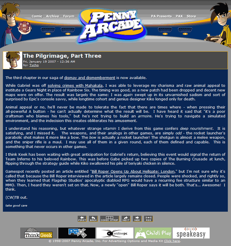 Penny Arcade - Modified News Page & Removed Ads