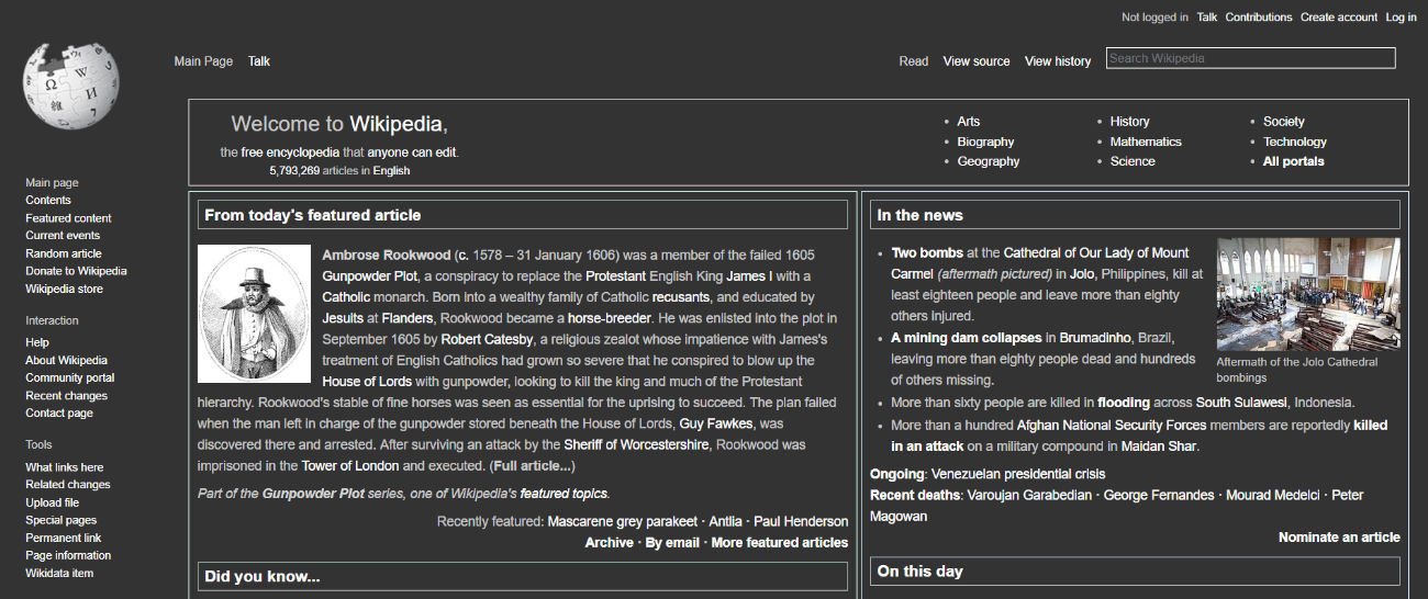 Wikipedia Dark Theme by Janusze Informatyki