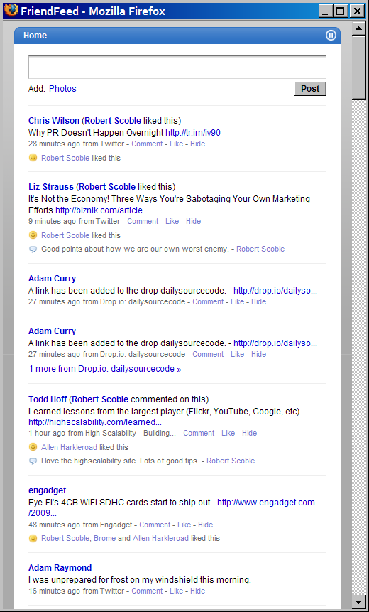 Beta Friendfeed Mini