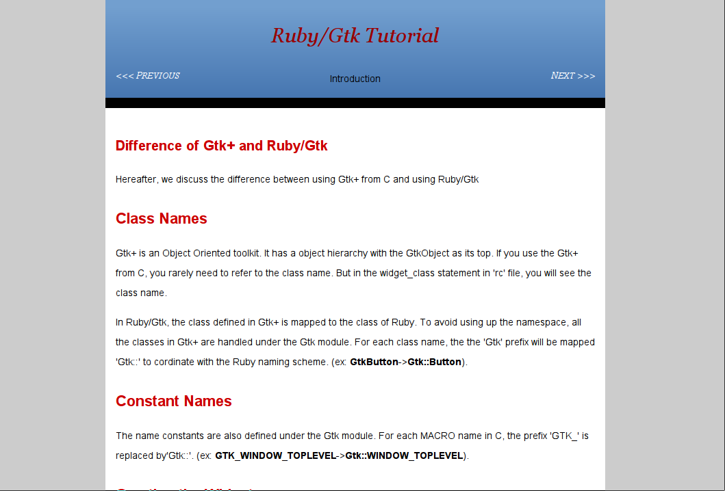 Ruby Gnome Tutorial