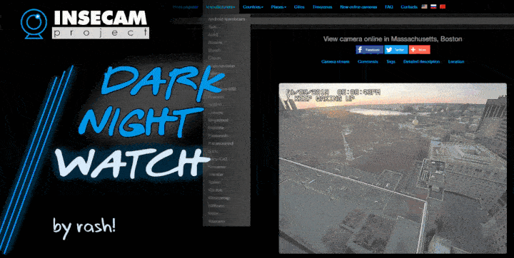 Insecam :: Dark Night Watcher. Black Theme Style.