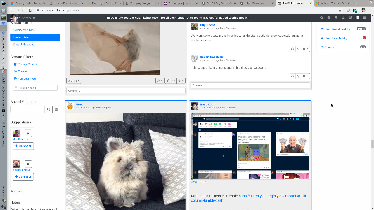 Multi-Column Hubzilla Stream